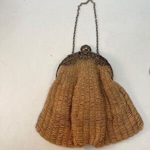 Heavy Microbeaded Vintage Antique Flapper Clutch Purse